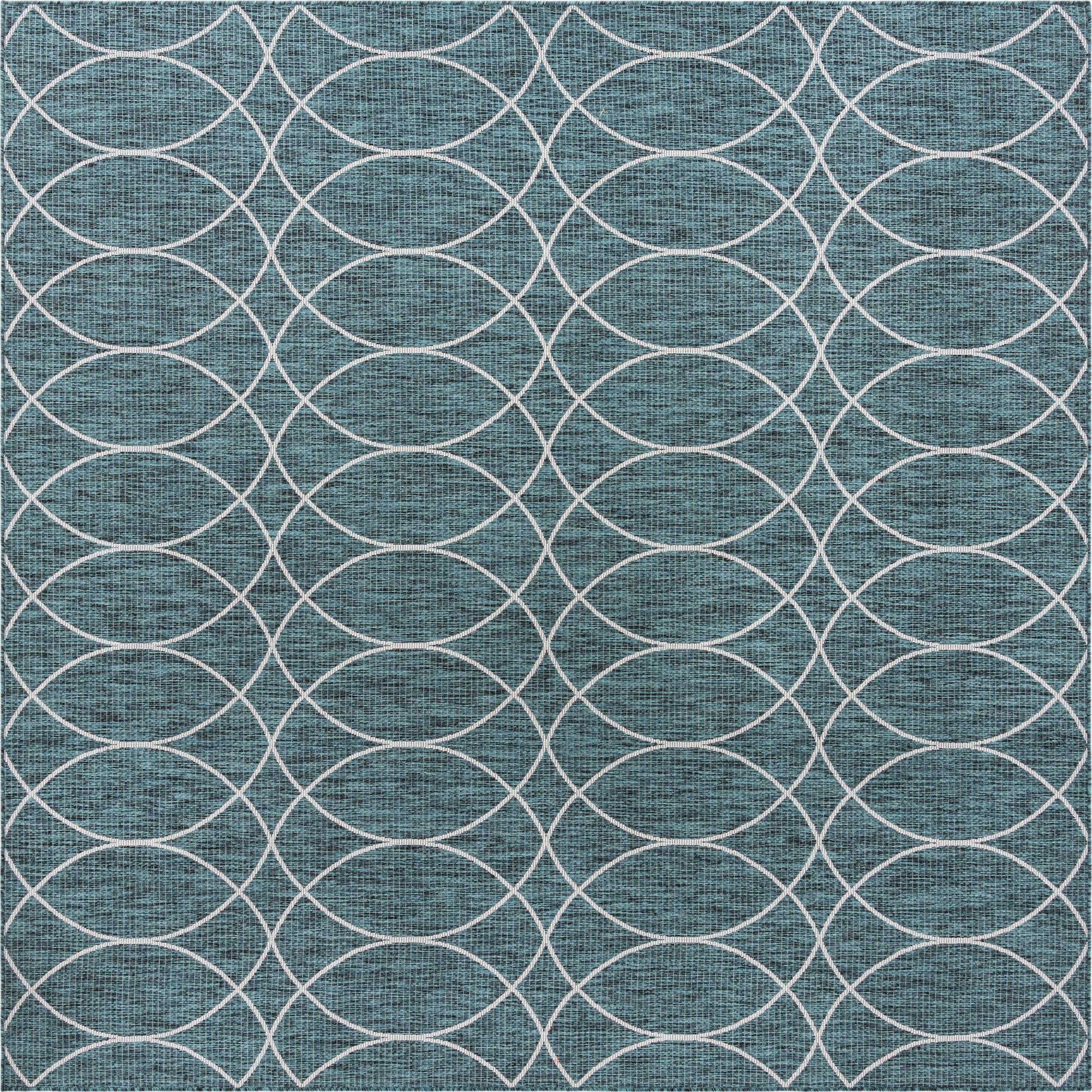 10' x 10'  Washable Trellis Indoor / Outdoor Square Rug