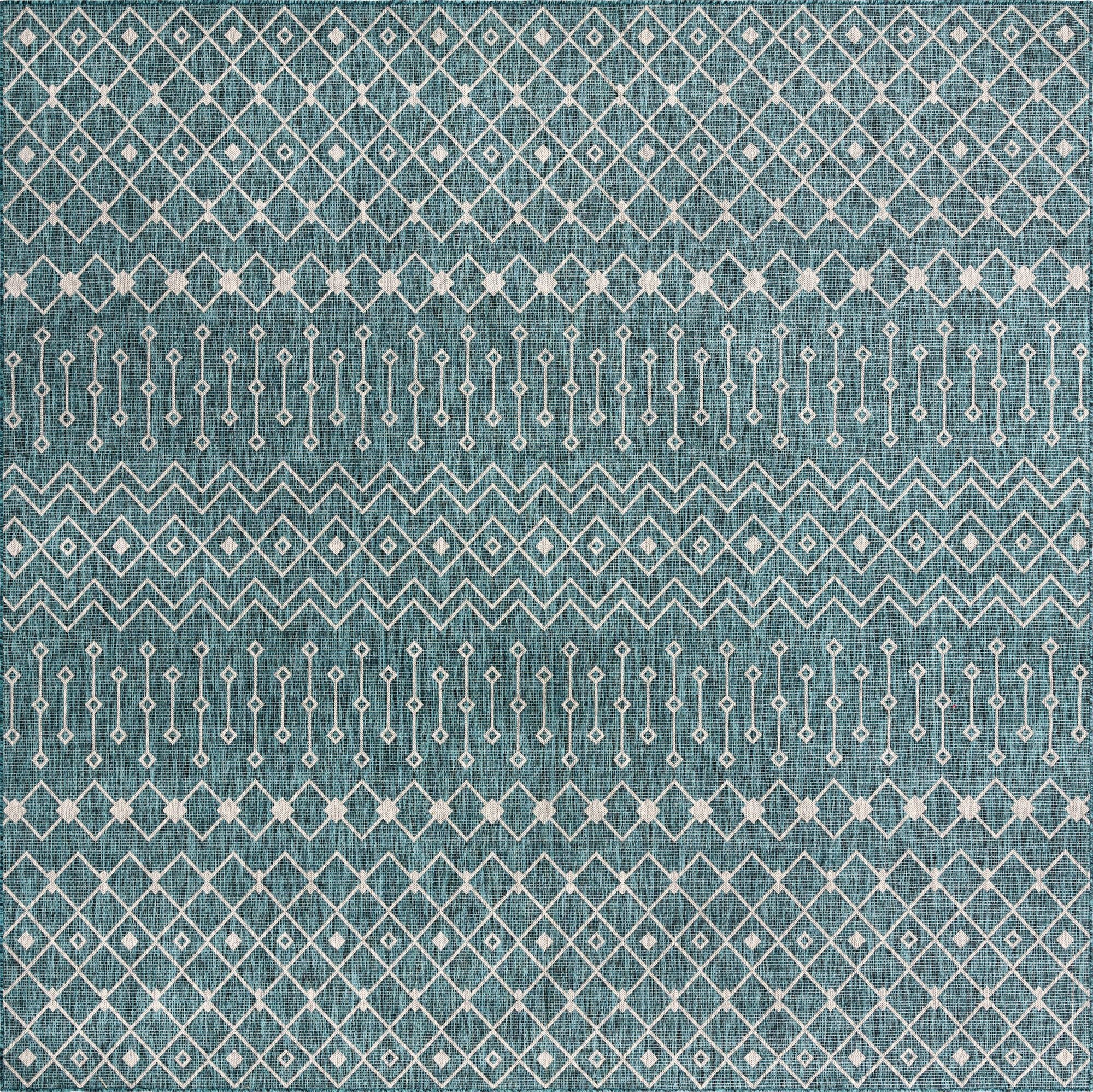 Primary image 13' x 13'  Washable Trellis Indoor / Outdoor Square Rug