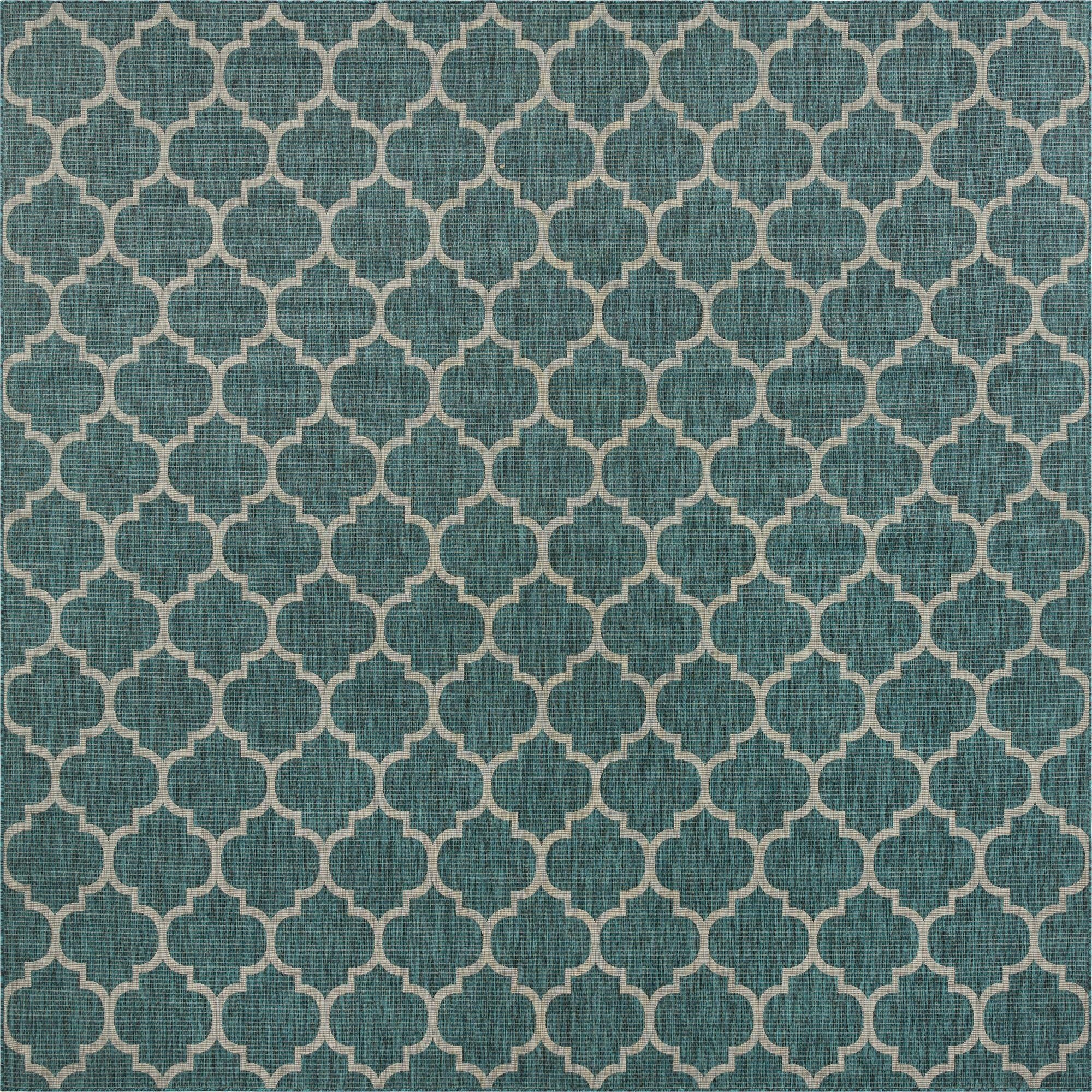 13' x 13'  Washable Trellis Indoor / Outdoor Square Rug