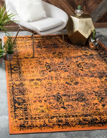 Terracotta and Black Istanbul Rug