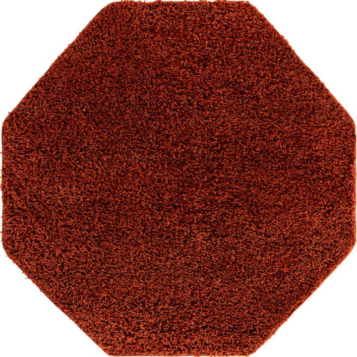 4' x 4' Solid Shag Octagon Rug