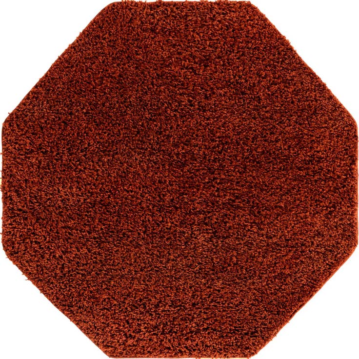 Detail image of 4' x 4' Solid Shag Octagon Rug