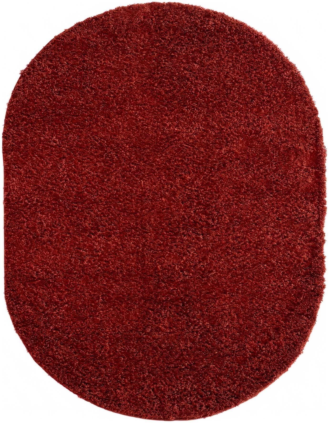 4' x 6' Solid Shag Oval Rug