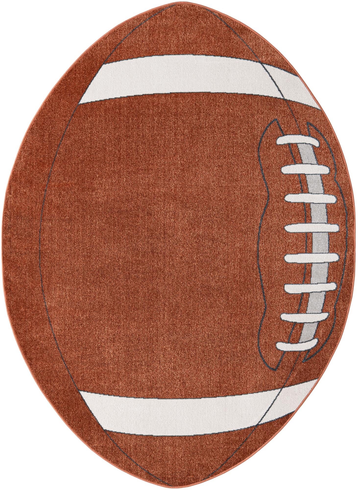 5' 3 x 7' Sports Washable Oval Rug