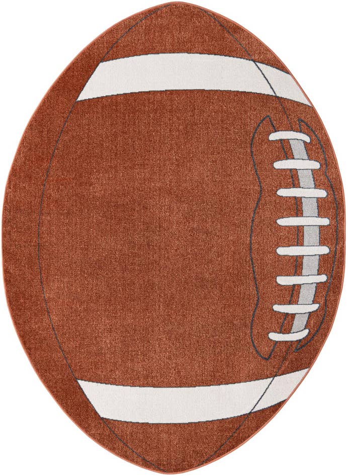 Detail image of 5' 3 x 7' Sports Washable Oval Rug