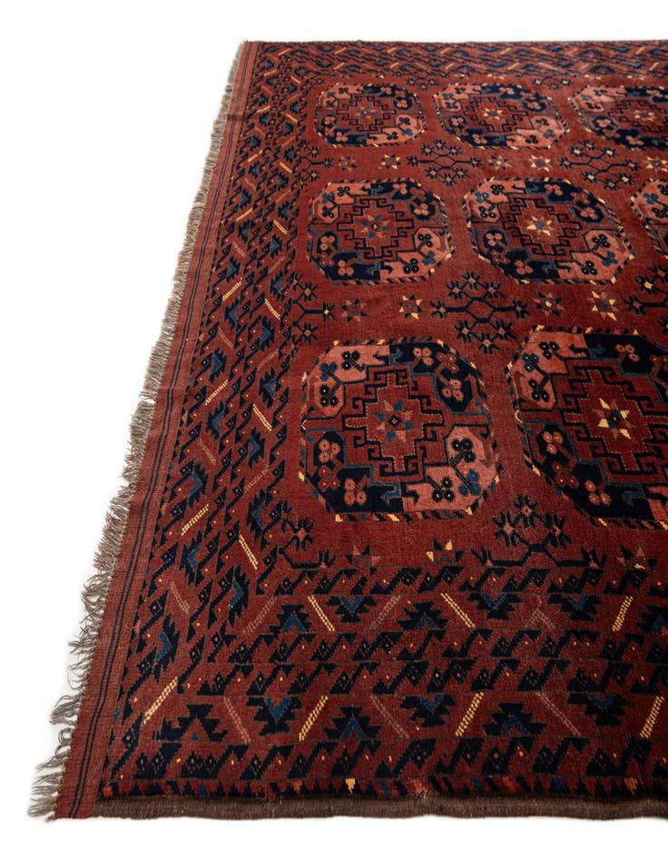 Detail image of 6' 5 x 9' 7  Hand Knotted Afghan Akhche Wool Rug