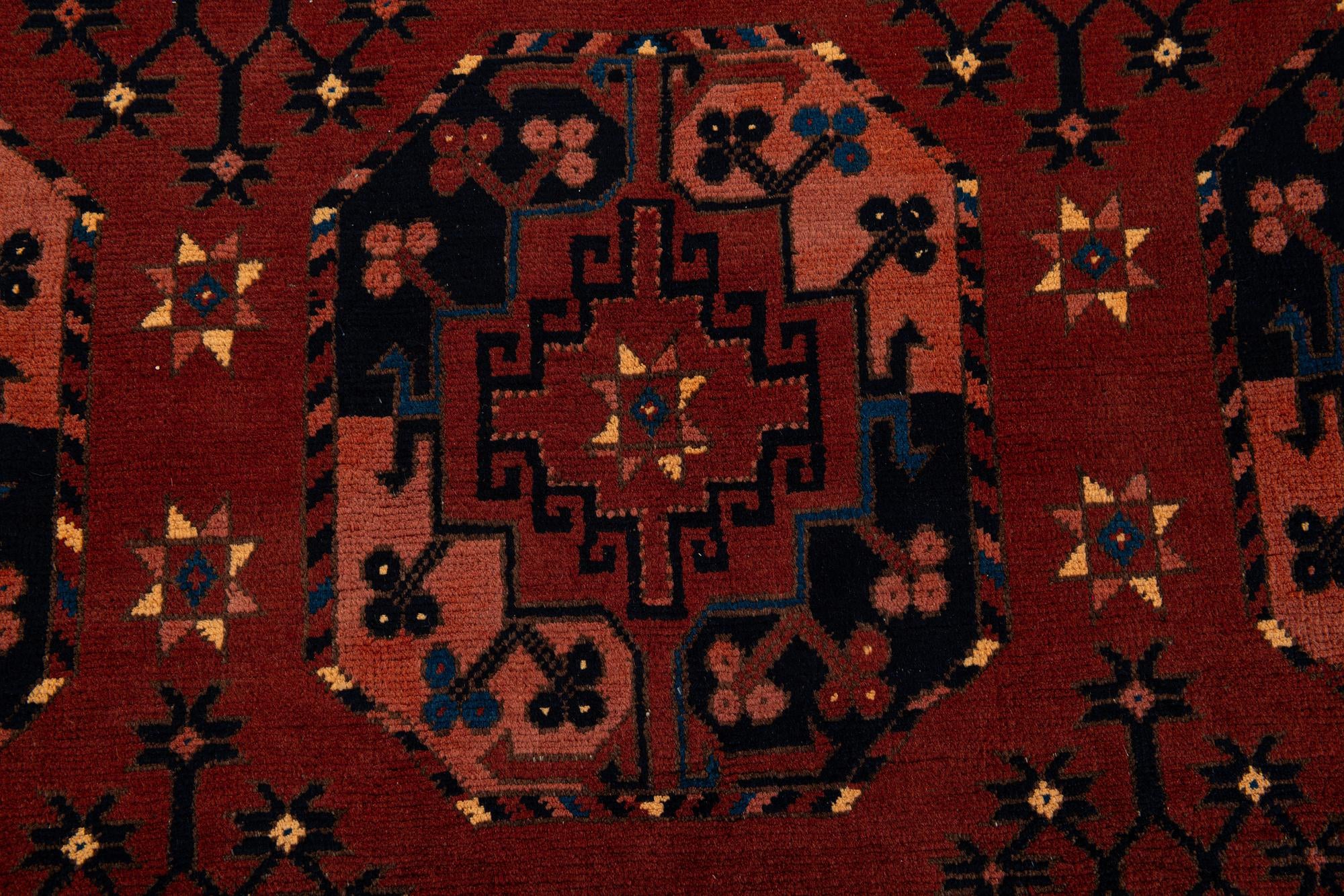 6' 5 x 9' 7 Hand Knotted Afghan Akhche Wool Rug