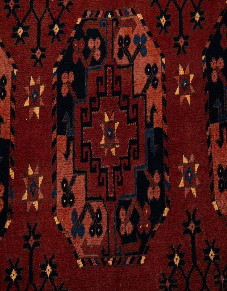 Detail image of 6' 5 x 9' 7  Hand Knotted Afghan Akhche Wool Rug