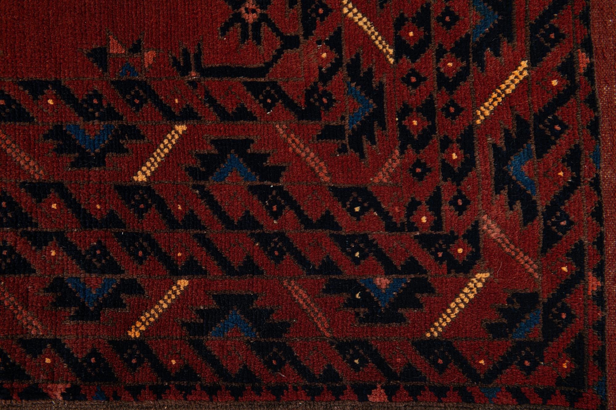 6' 5 x 9' 7 Hand Knotted Afghan Akhche Wool Rug
