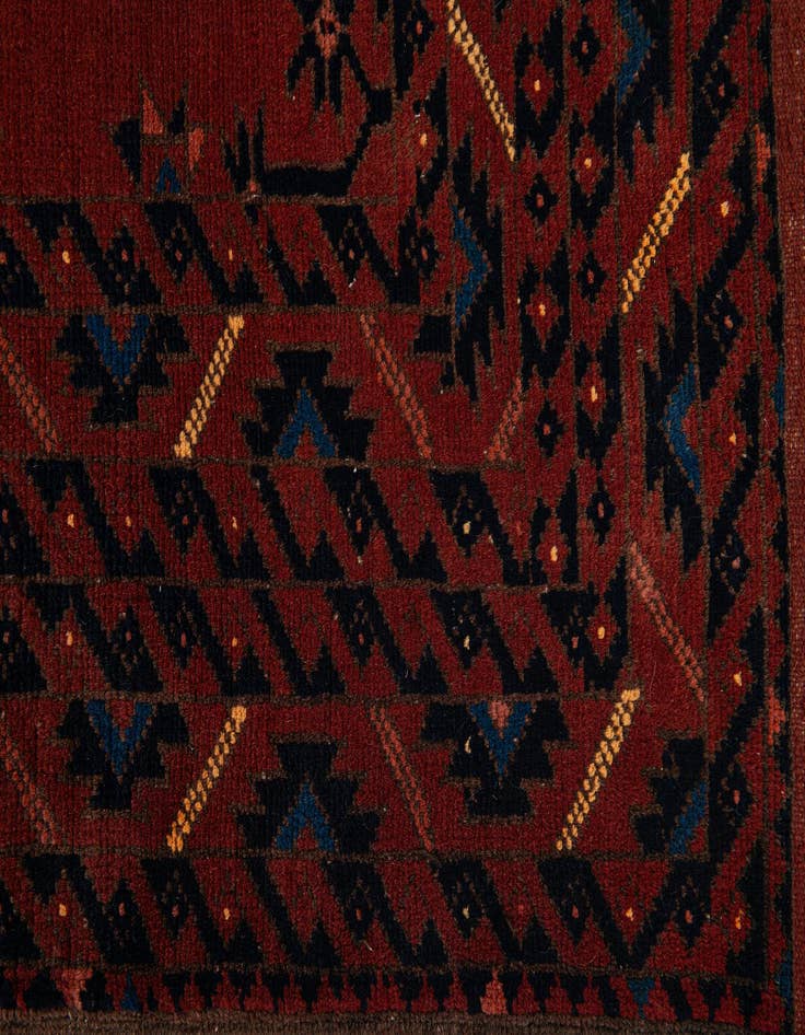 Detail image of 6' 5 x 9' 7  Hand Knotted Afghan Akhche Wool Rug