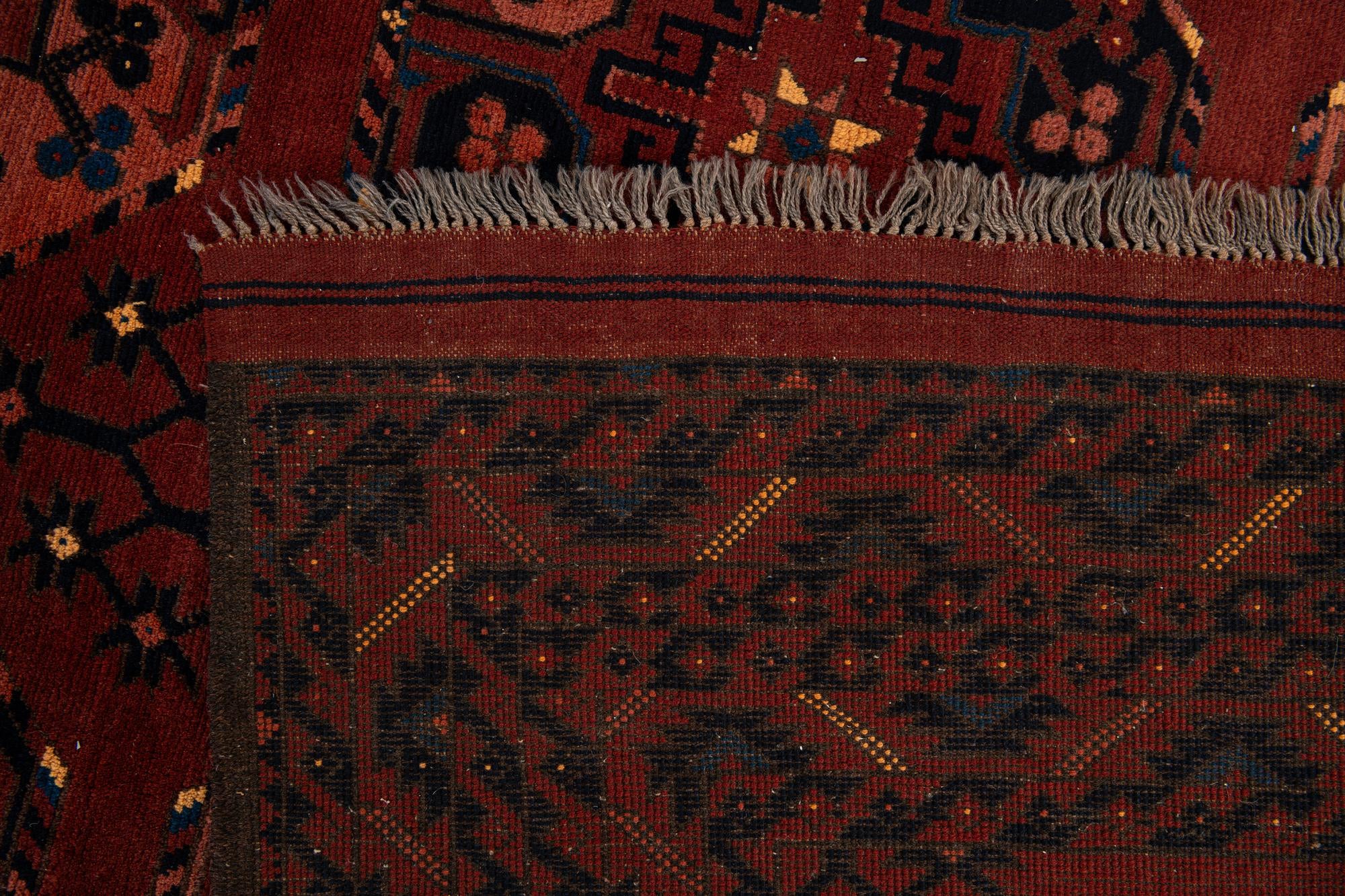 6' 5 x 9' 7 Hand Knotted Afghan Akhche Wool Rug