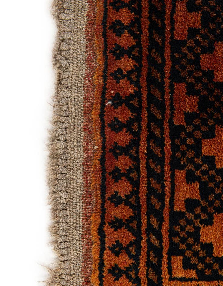 Detail image of 3' 4 x 4' 10  Hand Knotted Afghan Akhche Oriental Wool Rug