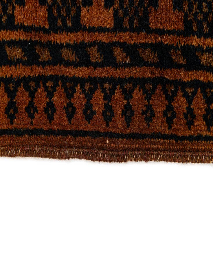 Detail image of 3' 4 x 4' 10  Hand Knotted Afghan Akhche Oriental Wool Rug