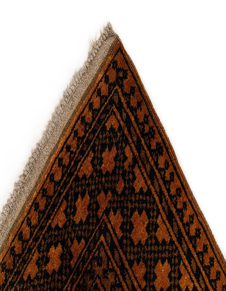 Detail image of 3' 4 x 4' 10  Hand Knotted Afghan Akhche Oriental Wool Rug