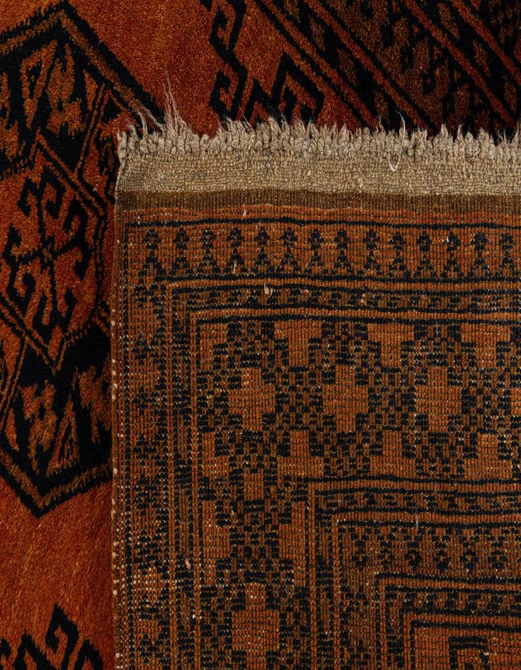 Detail image of 3' 4 x 4' 10  Hand Knotted Afghan Akhche Oriental Wool Rug