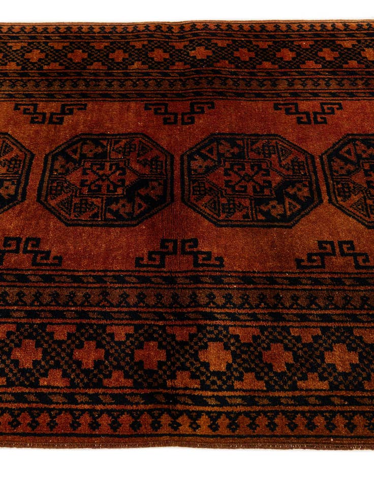 Detail image of 3' 4 x 4' 10  Hand Knotted Afghan Akhche Oriental Wool Rug