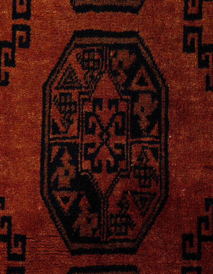 Detail image of 3' 4 x 4' 10  Hand Knotted Afghan Akhche Oriental Wool Rug