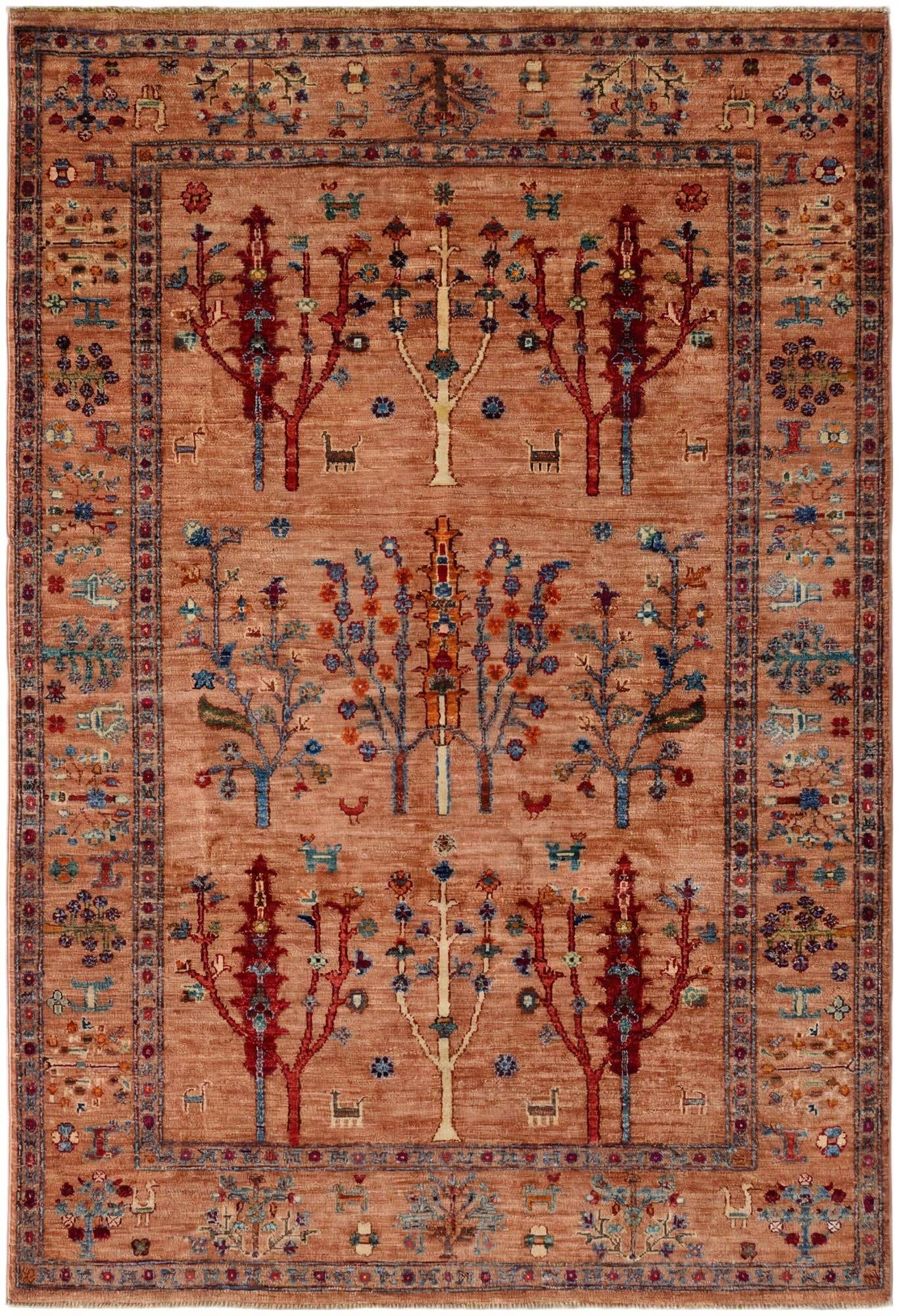 4' 1 x 6' Hand Knotted Ariana Ziegler Rug