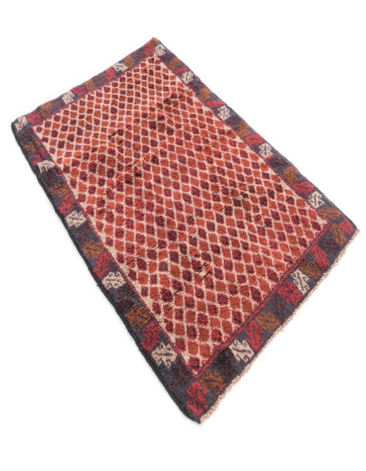 Detail image of 3' 1 x 4' 7  Hand Knotted Balouch Persian Wool Rug