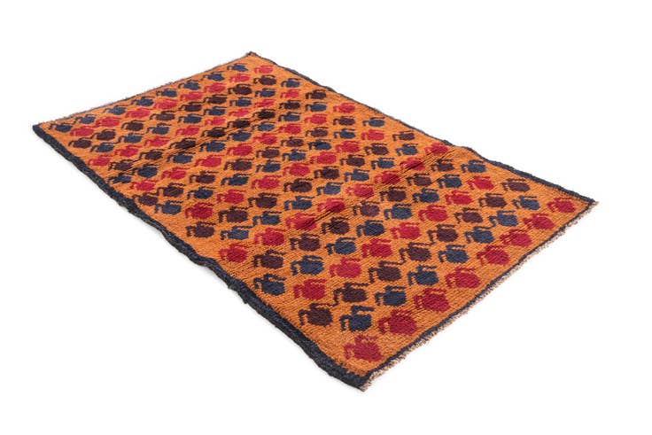 Detail image of 3' x 4' 8 Hand Knotted Balouch Persian Wool Rug