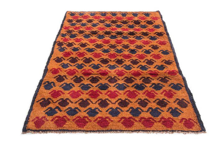 3' x 4' 8 Hand Knotted Balouch Persian Wool Rug