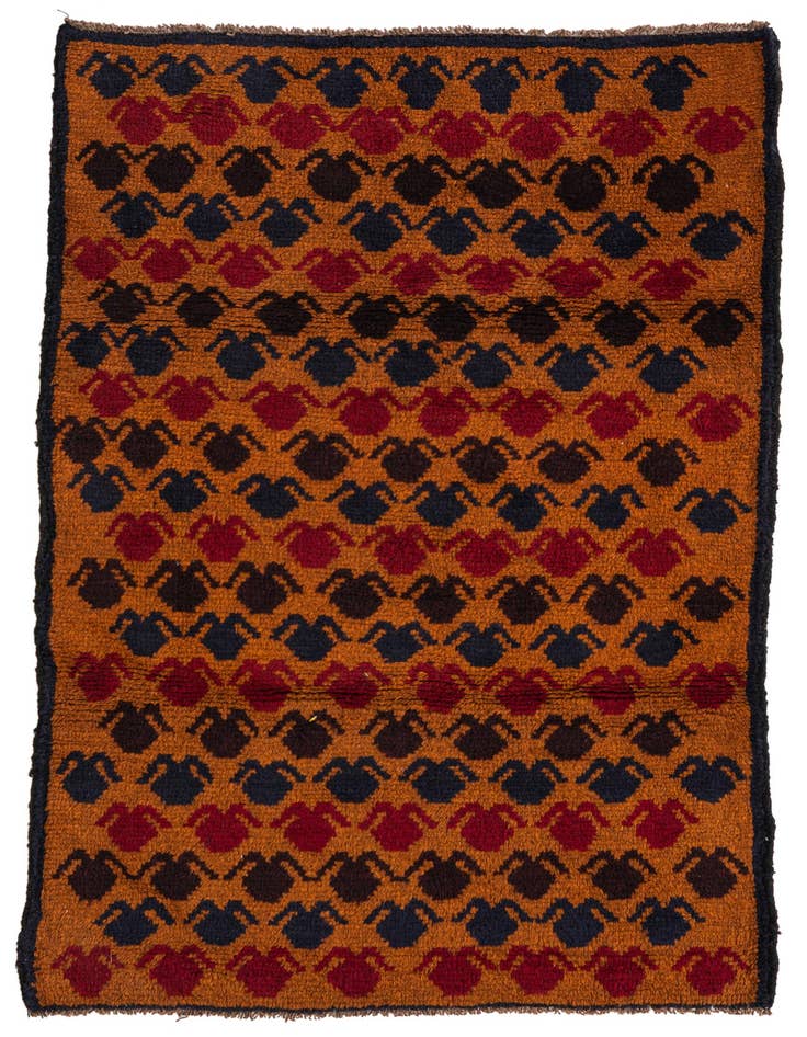 Detail image of 3' x 4' 8 Hand Knotted Balouch Persian Wool Rug
