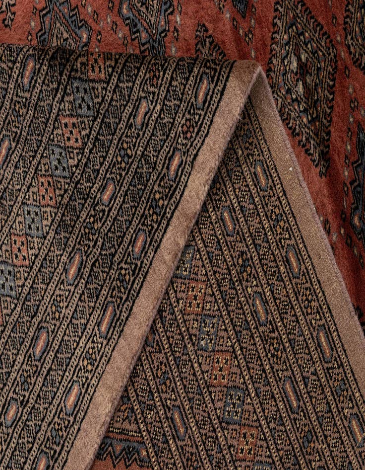 Detail image of 8' 5 x 10' 2  Hand Knotted Bokhara Oriental Wool Rug