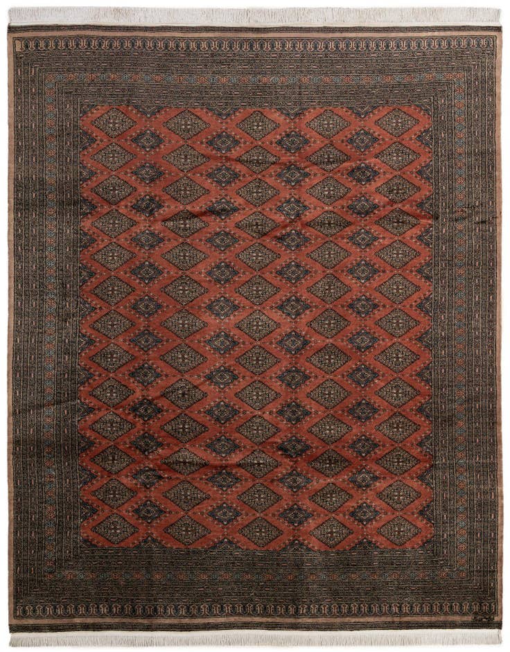 Detail image of 8' 5 x 10' 2 Hand Knotted Bokhara Oriental Wool Rug