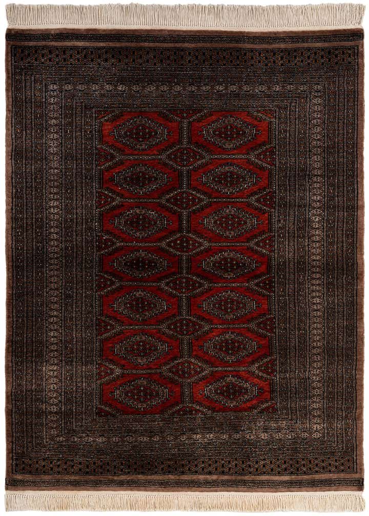 4' 3 x 6' 6 Hand Knotted Bokhara Oriental Wool Rug