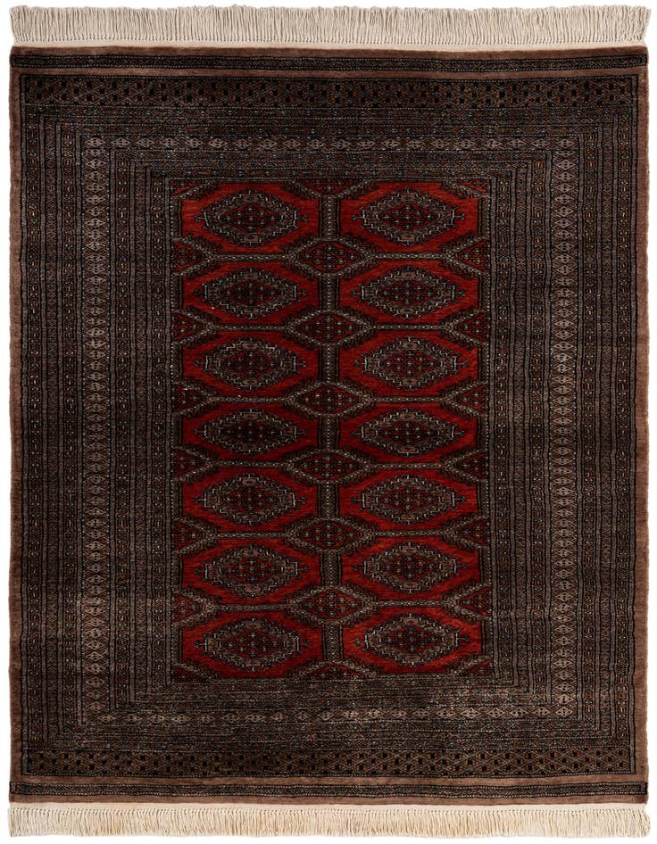 Detail image of 4' 3 x 6' 6 Hand Knotted Bokhara Oriental Wool Rug