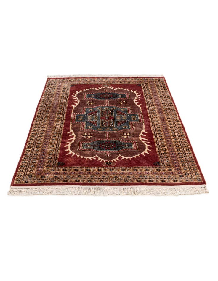 Detail image of 4' 3 x 5' 11 Hand Knotted Bokhara Oriental Rug