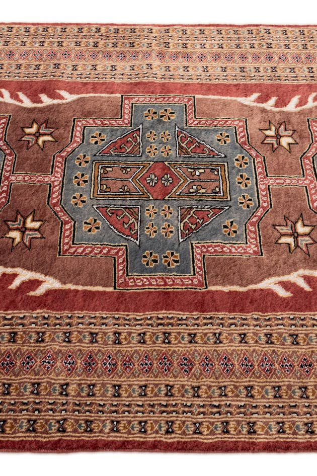 Detail image of 4' 3 x 5' 11 Hand Knotted Bokhara Oriental Rug
