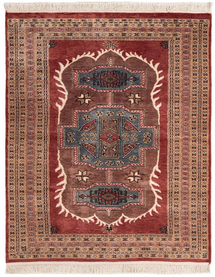 Detail image of 4' 3 x 5' 11 Hand Knotted Bokhara Oriental Rug