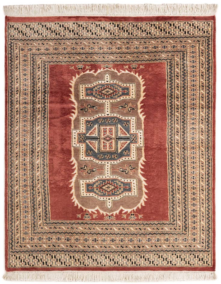 Detail image of 4' 5 x 6' 2 Hand Knotted Bokhara Oriental Rug