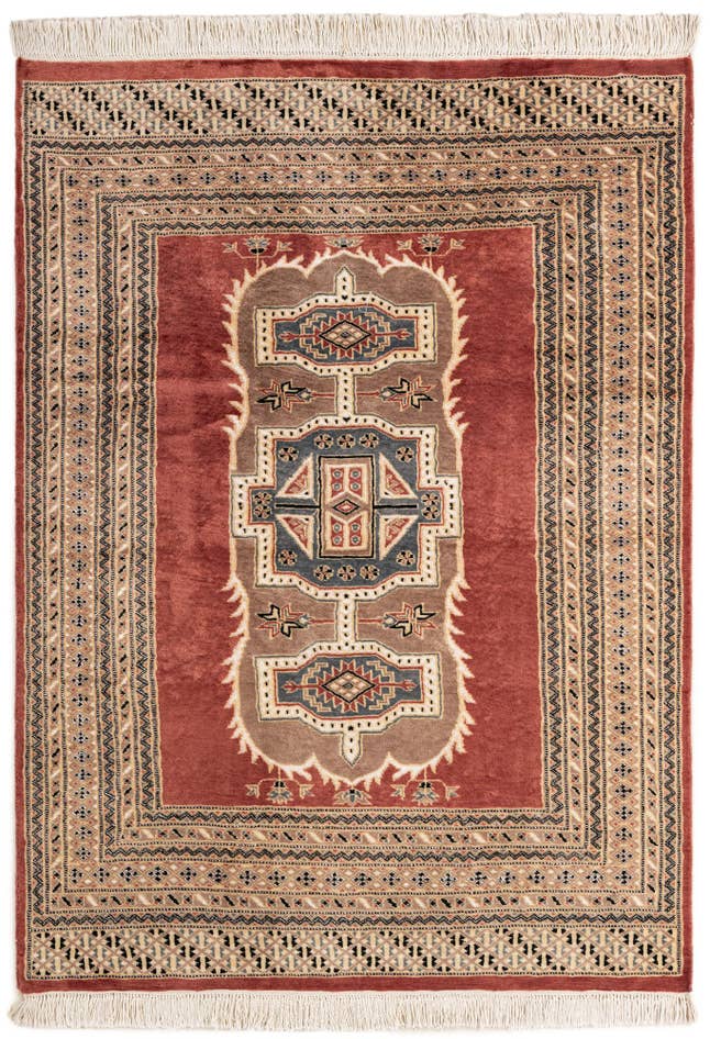 Detail image of 4' 5 x 6' 2 Hand Knotted Bokhara Oriental Rug