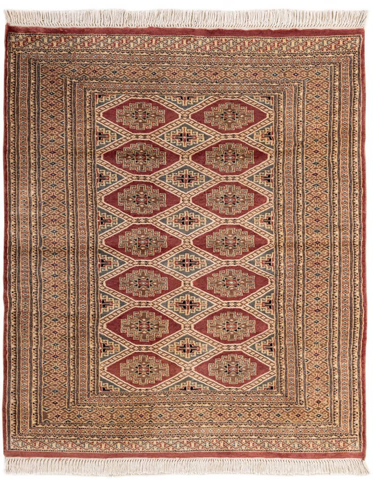 Detail image of 4' 4 x 5' 6 Hand Knotted Bokhara Oriental Rug