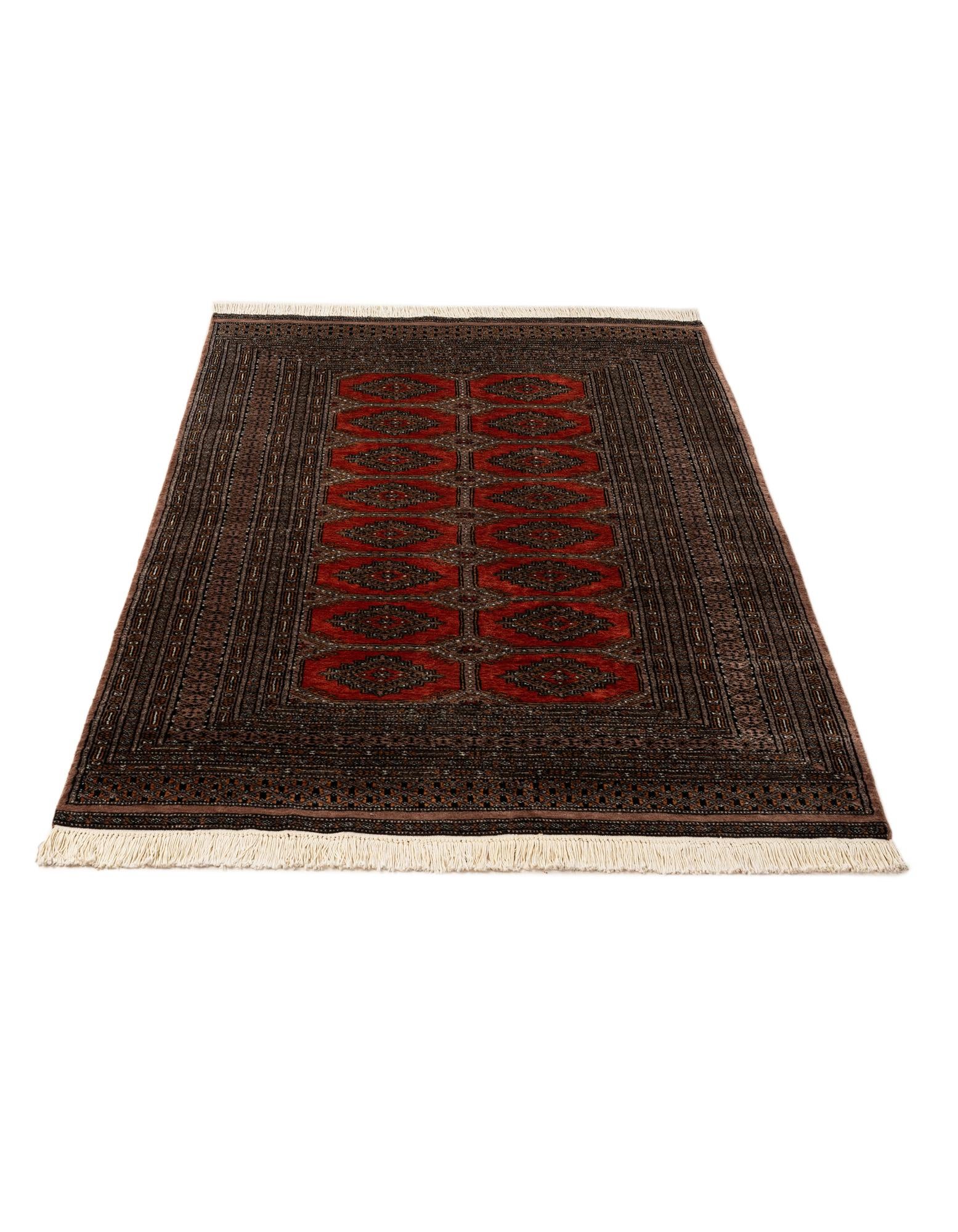4' 1 x 6' 1 Hand Knotted Bokhara Oriental Wool Rug