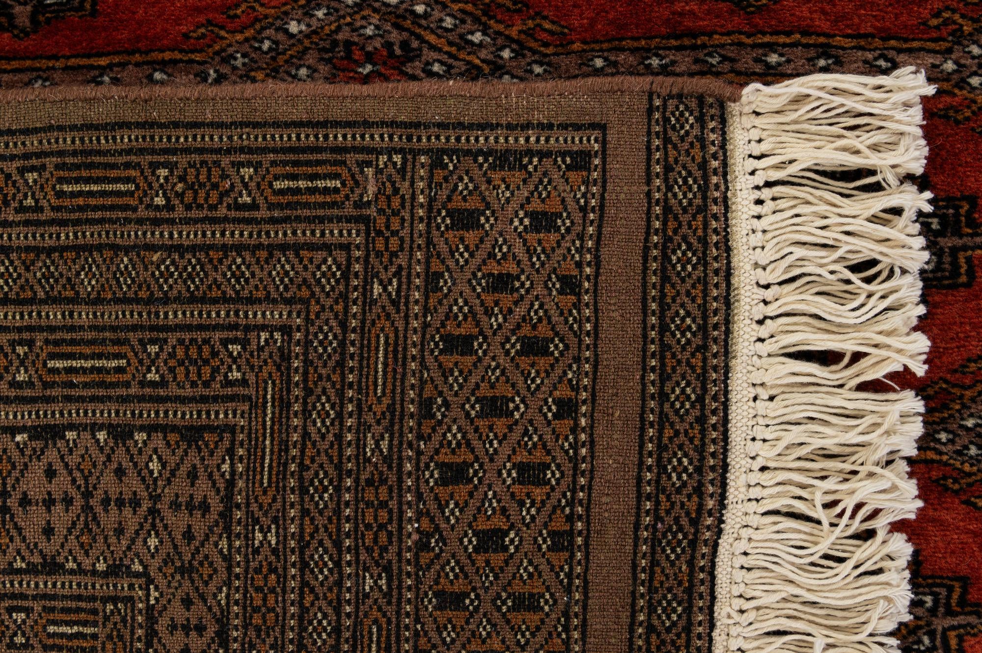 4' 1 x 6' 1 Hand Knotted Bokhara Oriental Wool Rug