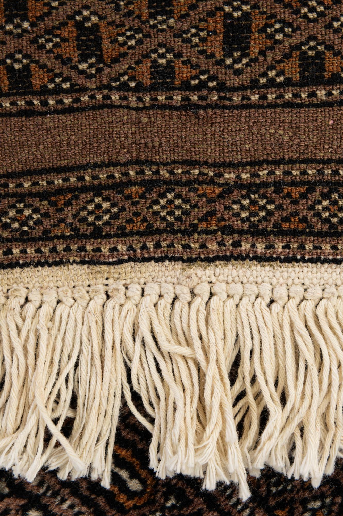 4' 1 x 6' 1 Hand Knotted Bokhara Oriental Wool Rug