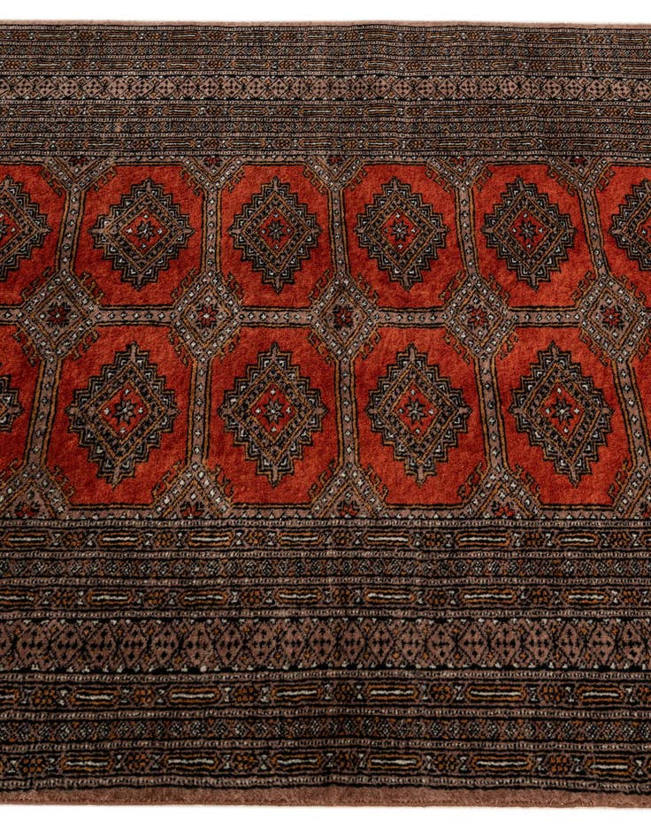 Detail image of 4' 1 x 6' 1  Hand Knotted Bokhara Oriental Wool Rug