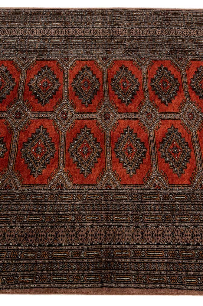4' 1 x 6' 1 Hand Knotted Bokhara Oriental Wool Rug