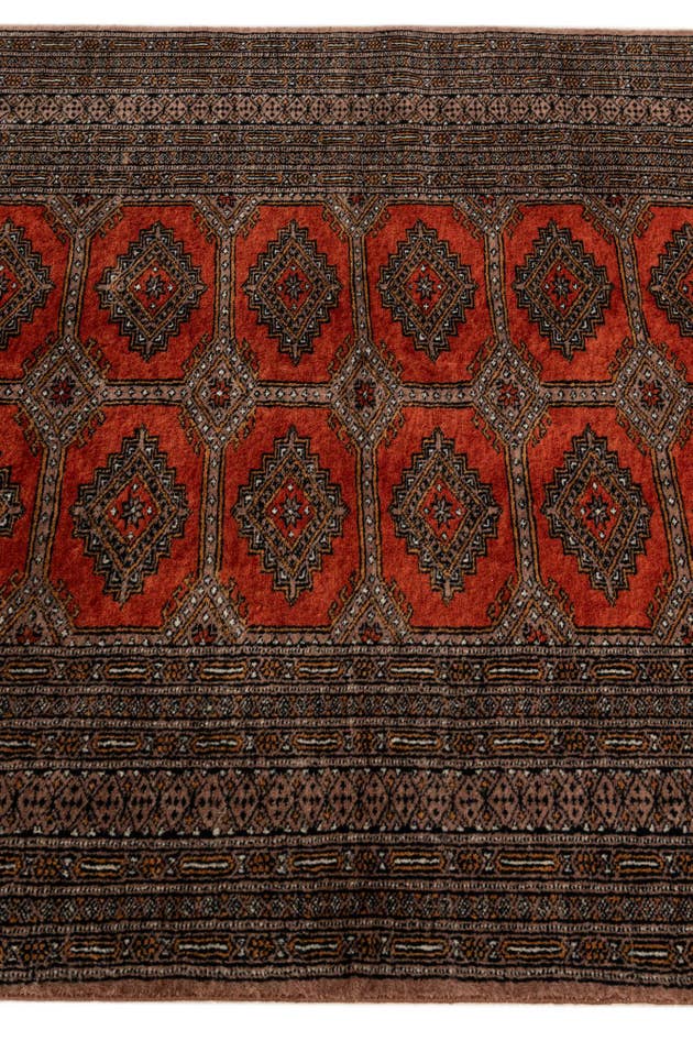 Detail image of 4' 1 x 6' 1 Hand Knotted Bokhara Oriental Wool Rug