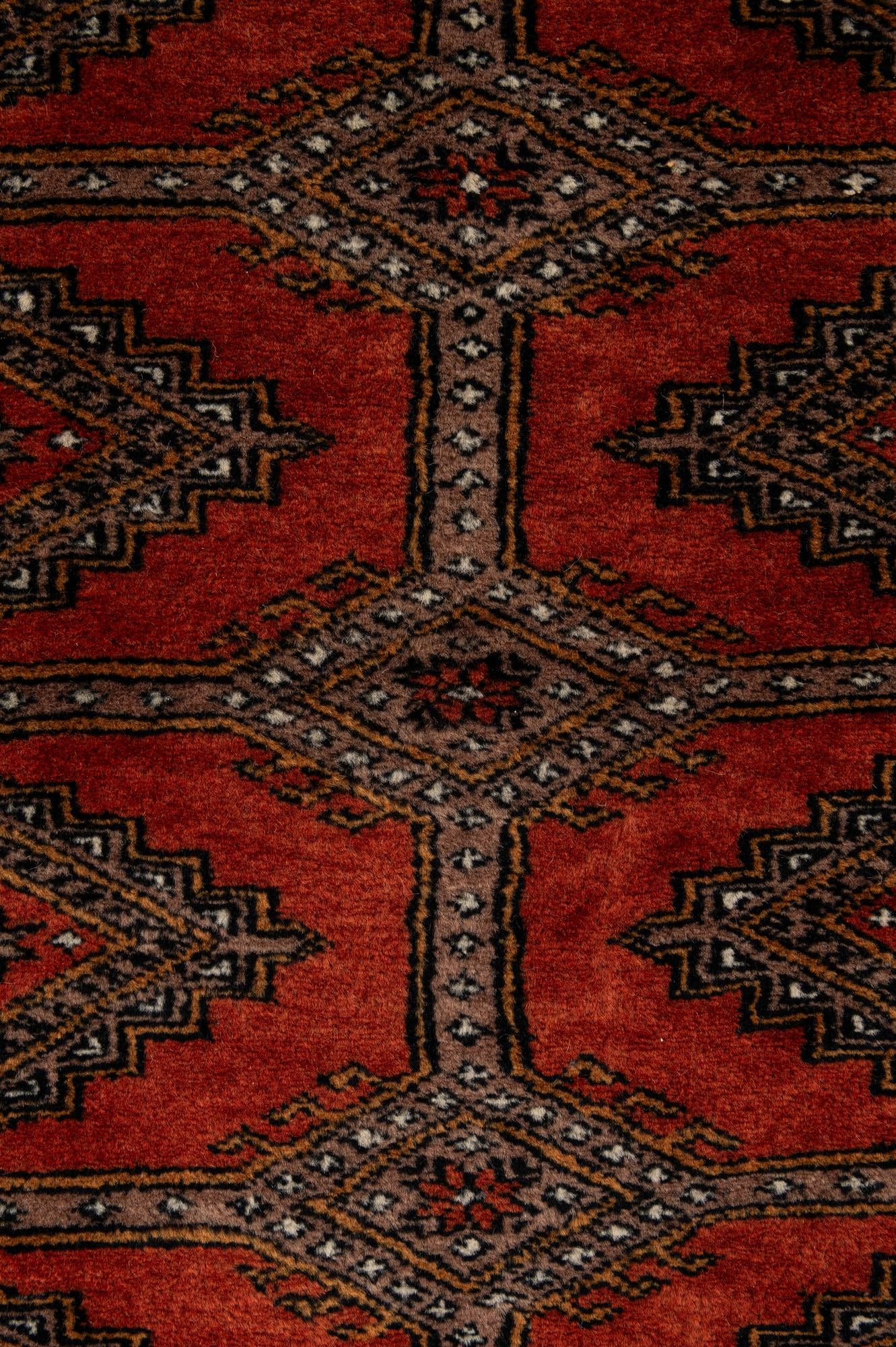 4' 1 x 6' 1 Hand Knotted Bokhara Oriental Wool Rug