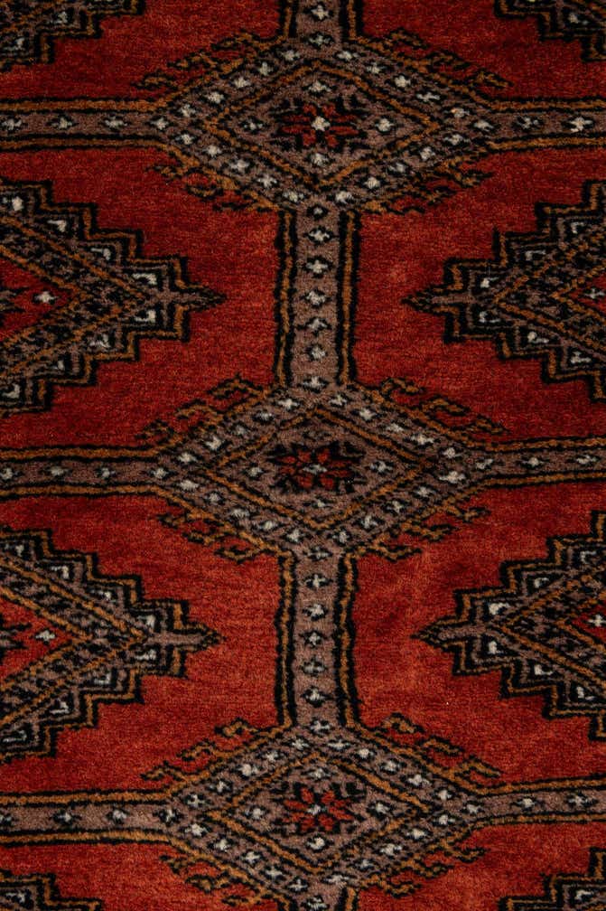 4' 1 x 6' 1 Hand Knotted Bokhara Oriental Wool Rug