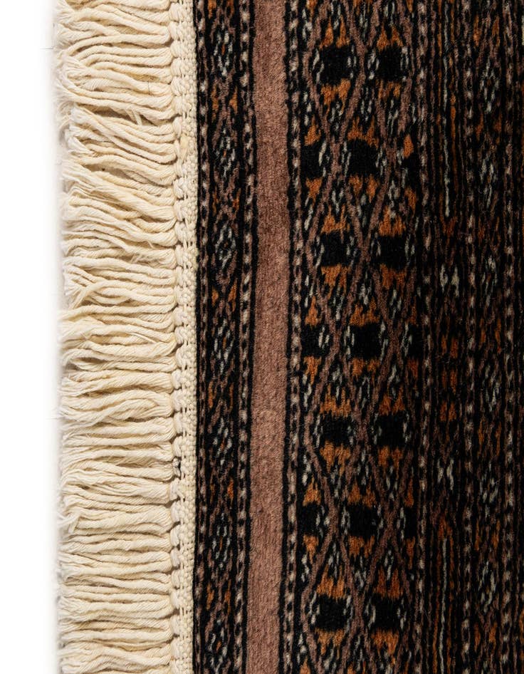 Detail image of 4' 1 x 6' 1  Hand Knotted Bokhara Oriental Wool Rug