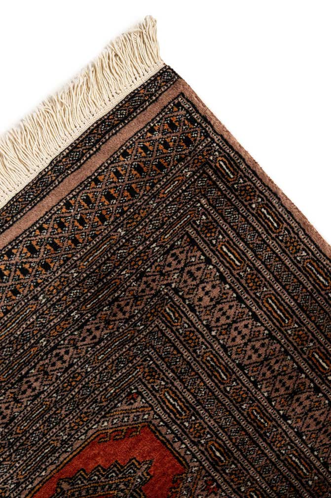 4' 1 x 6' 1 Hand Knotted Bokhara Oriental Wool Rug