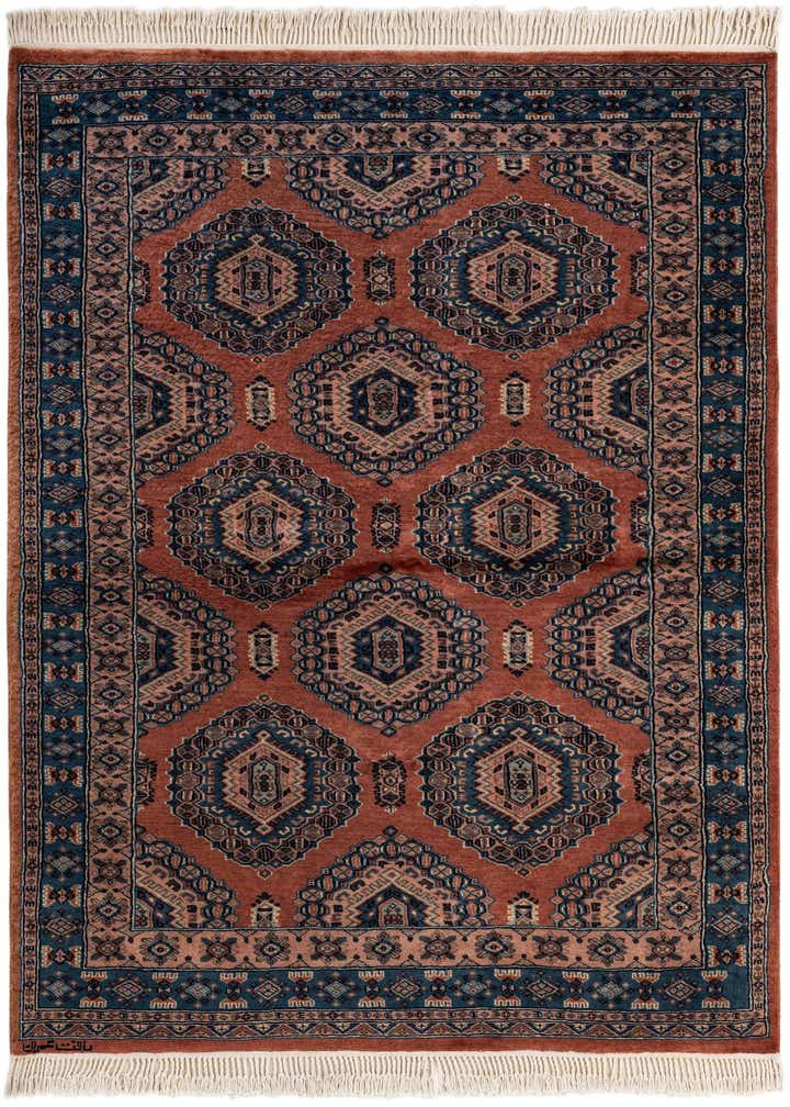 4' 3 x 6' 3 Hand Knotted Bokhara Oriental Wool Rug