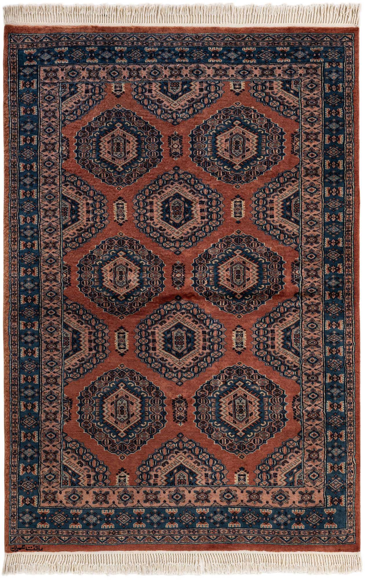 4' 3 x 6' 3 Hand Knotted Bokhara Oriental Wool Rug
