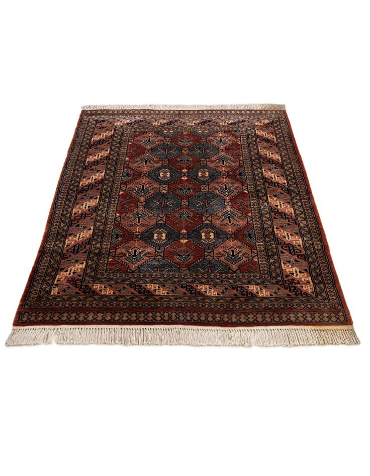 Detail image of 4' 4 x 6' 4 Hand Knotted Bokhara Oriental Wool Rug