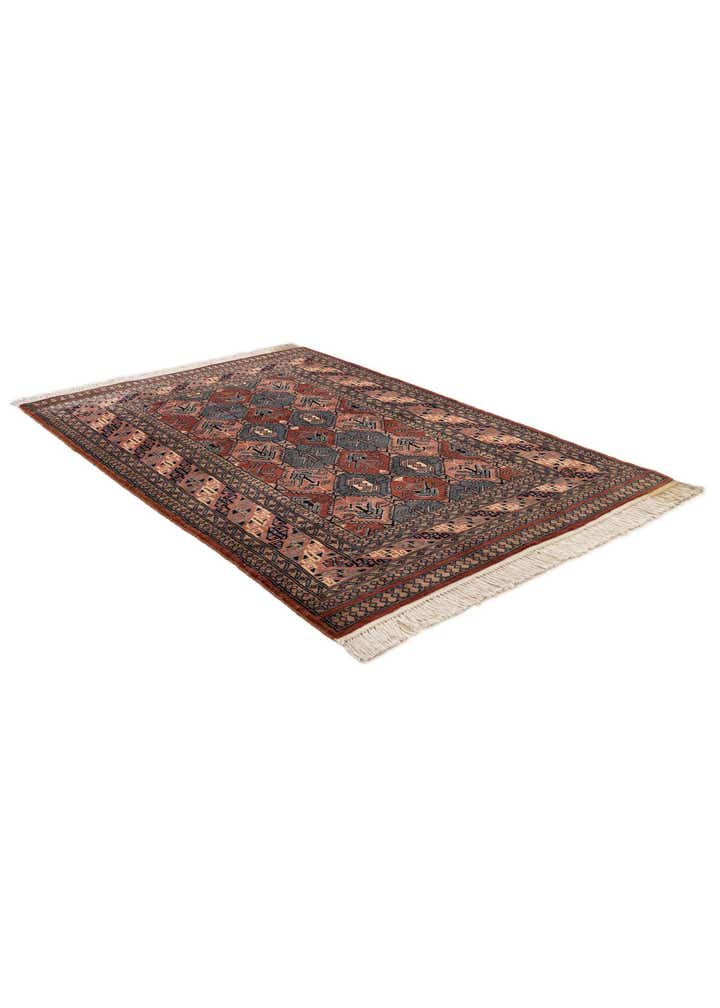 4' 4 x 6' 4 Hand Knotted Bokhara Oriental Wool Rug